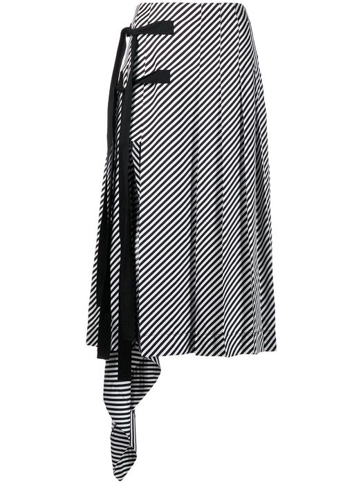Monse Trippy striped-print pleated skirt - Black