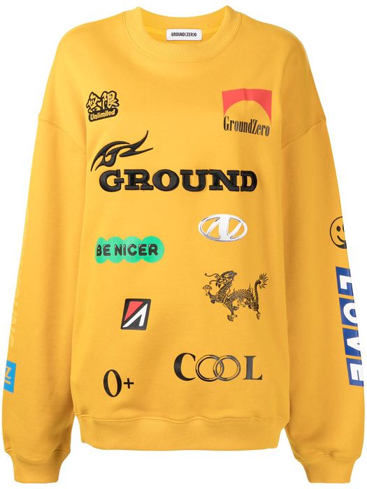 Ground Zero multi-logo crew neck sweatshirt - Yellow