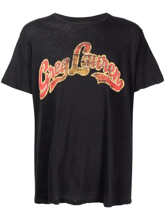 Greg Lauren Groovy-logo T-shirt - Black