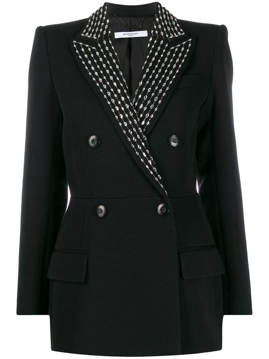 Givenchy crystal embellished double-breasted blazer - Black
