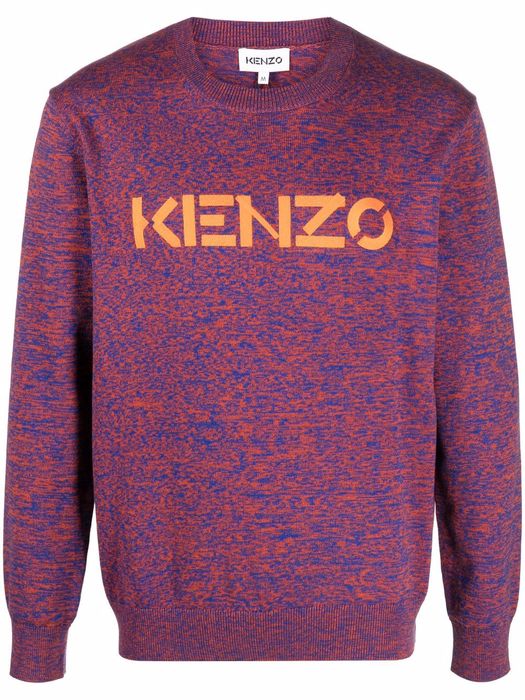 Kenzo logo-print cotton jumper - Purple