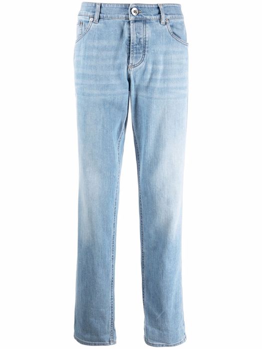 Brunello Cucinelli high-waisted straight-leg jeans - Blue