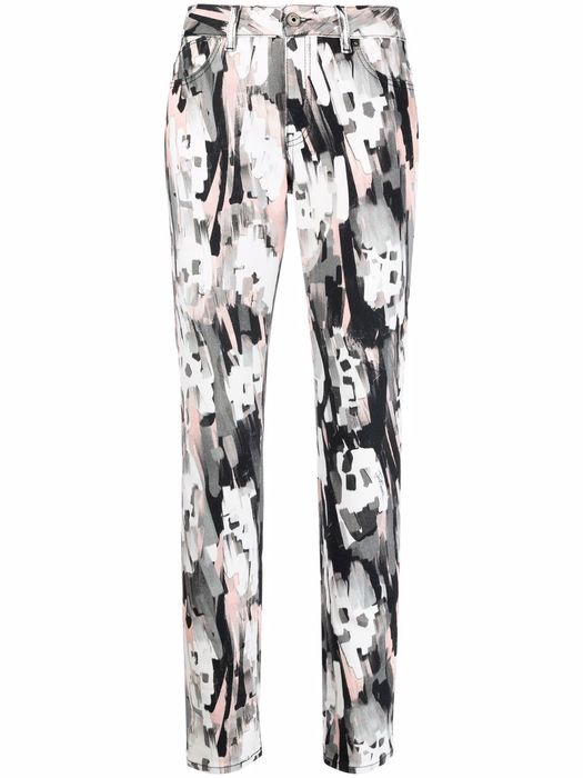 Just Cavalli abstract-print skinny jeans - White