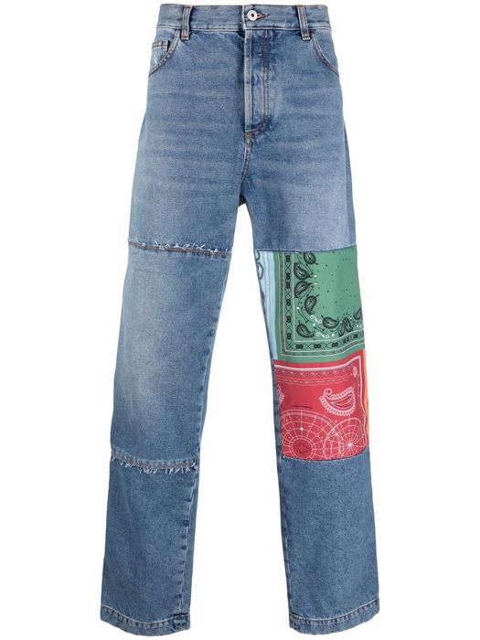 Marcelo Burlon County of Milan patchwork bandana jeans - Blue