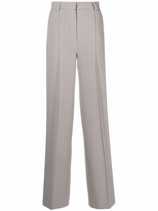 Lesyanebo high-waisted press crease trousers - Grey