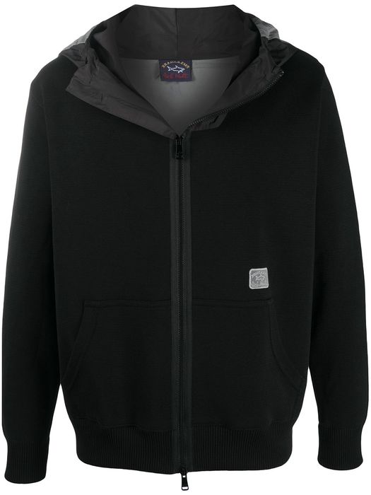 Paul & Shark zipped hooded jacket - Black