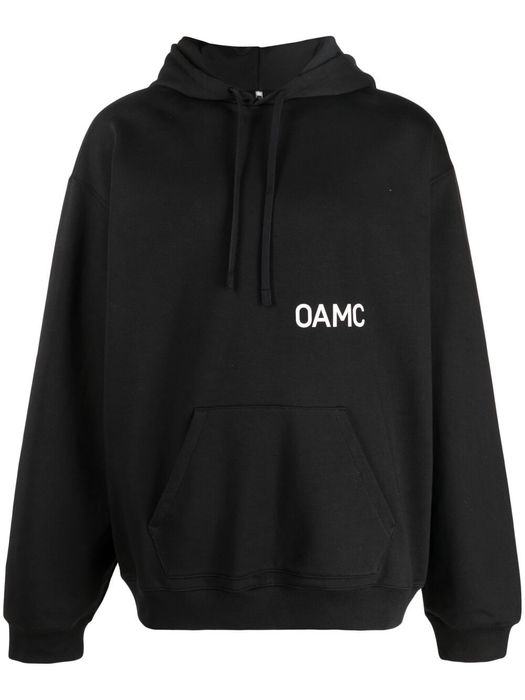 OAMC logo print pullover hoodie - Black