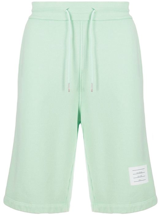 Thom Browne logo patch track shorts - Green