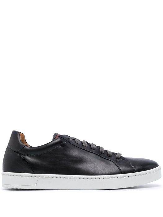 Magnanni round-toe leather trainers - Black