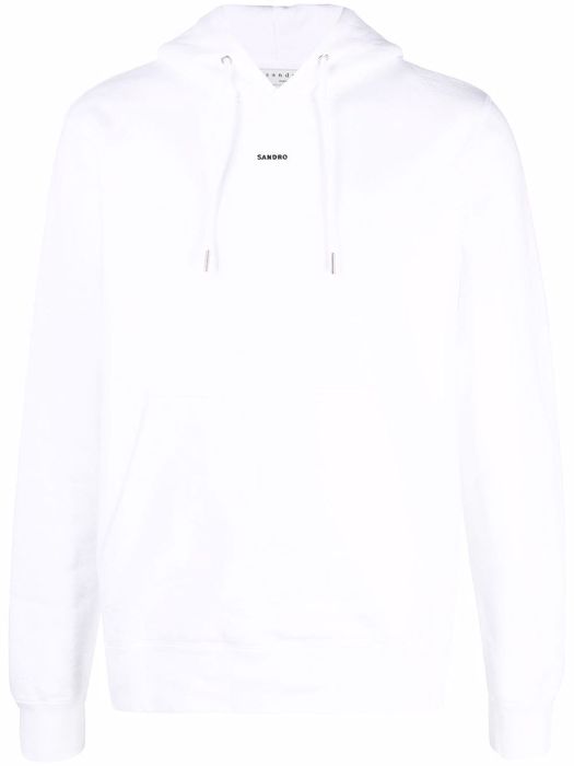 SANDRO logo-print hoodie - White