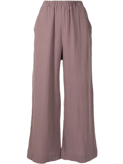 0711 textured-effect flared trousers