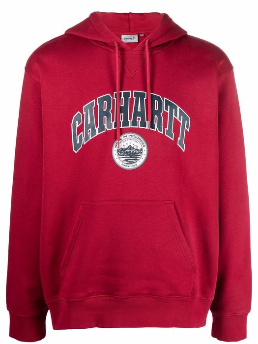 Carhartt WIP logo-print cotton hoodie - Red