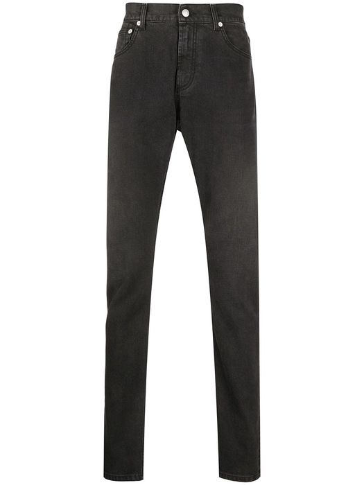 Alexander McQueen logo-patch slim-fit jeans - Black