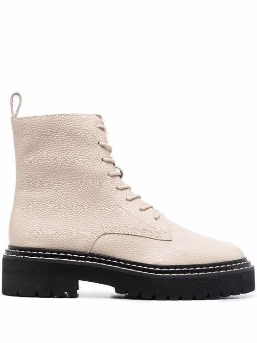 12 STOREEZ lace-up leather boots - Neutrals