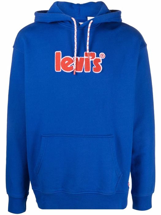 Levi's logo-print pullover hoodie - Blue