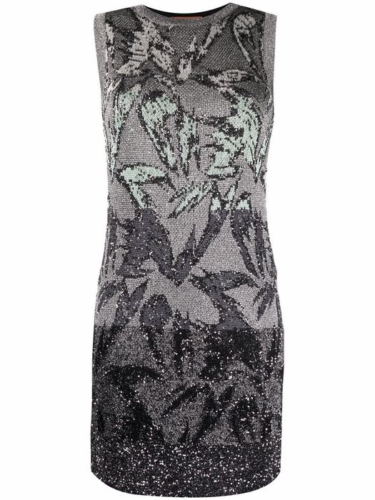 Missoni knitted sleeveless floral dress - Silver