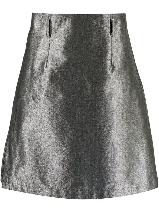 Comme Des Garçons Homme Plus metallic belted denim skirt - Silver