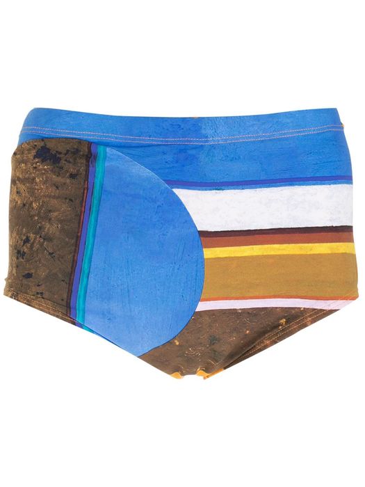 Amir Slama Eco striped swimming trunks - Blue