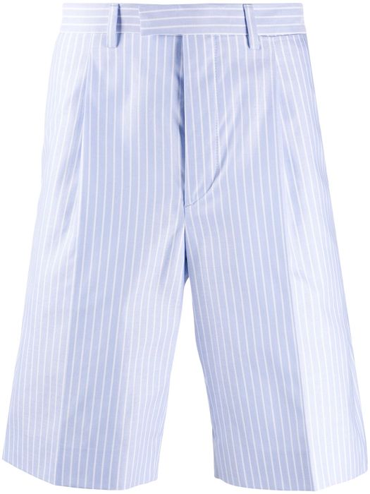Prada striped Oxford shorts - Blue