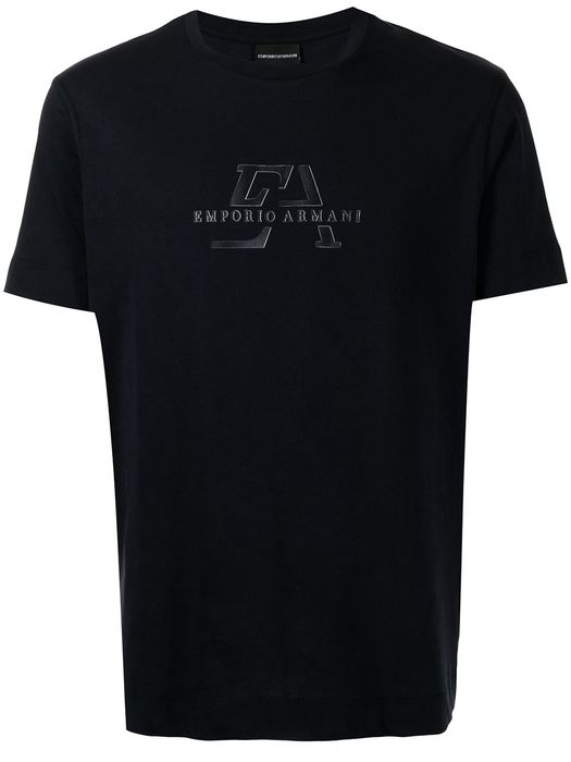 Emporio Armani logo-print cotton T-Shirt - Blue