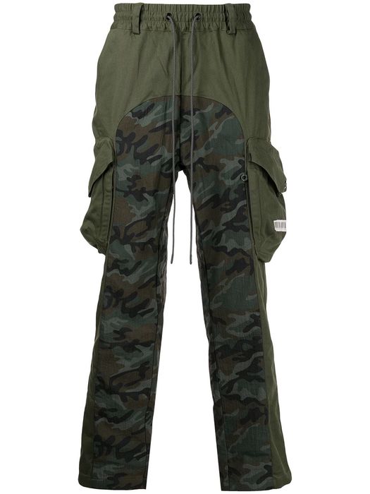 Mostly Heard Rarely Seen camouflage-panel cargo trousers - Green