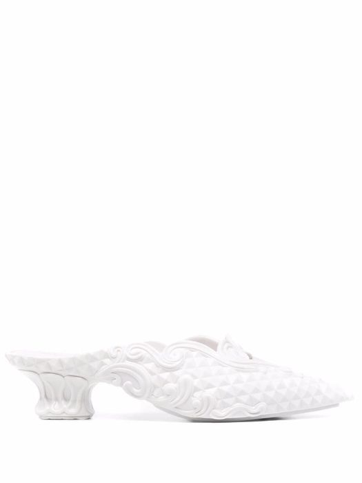 Y/Project textured pointed-toe mules - White