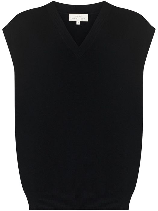 Studio Nicholson V-neck knitted vest - Black