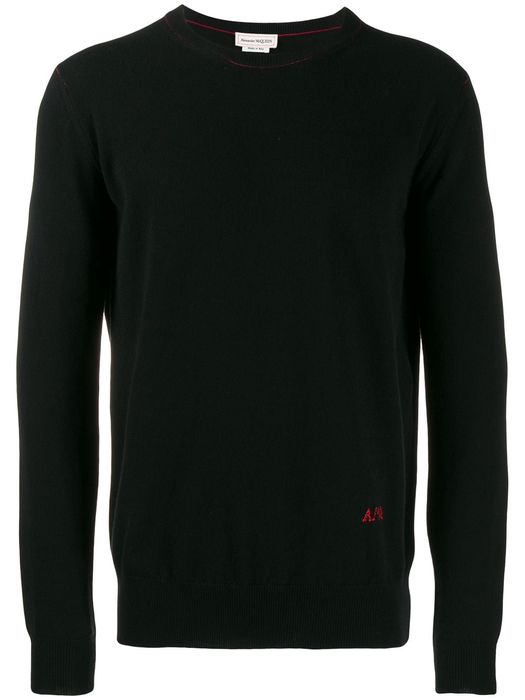 Alexander McQueen embroidered logo jumper - Black