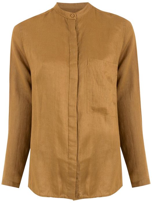 Osklen linen slim shirt - Brown