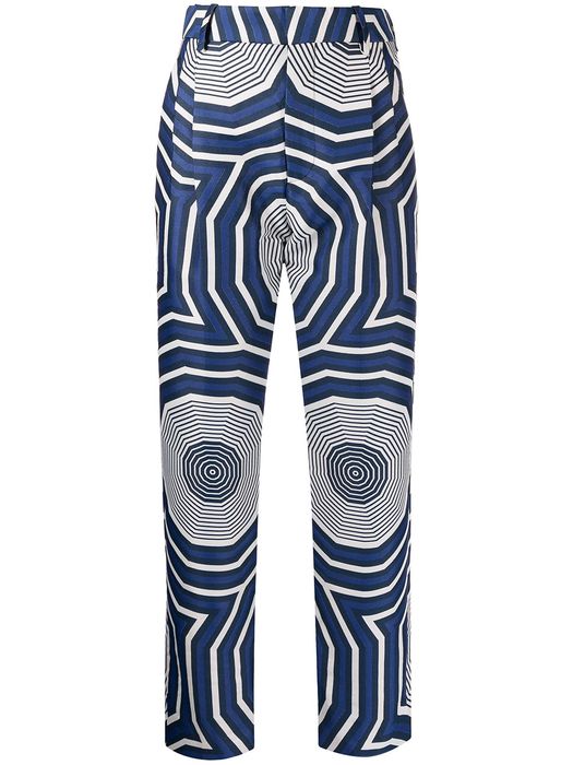 Charles Jeffrey Loverboy geometric tailored trousers - Blue