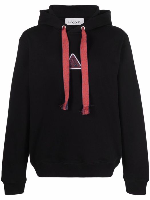 LANVIN logo-print drawstring hoodie - Black