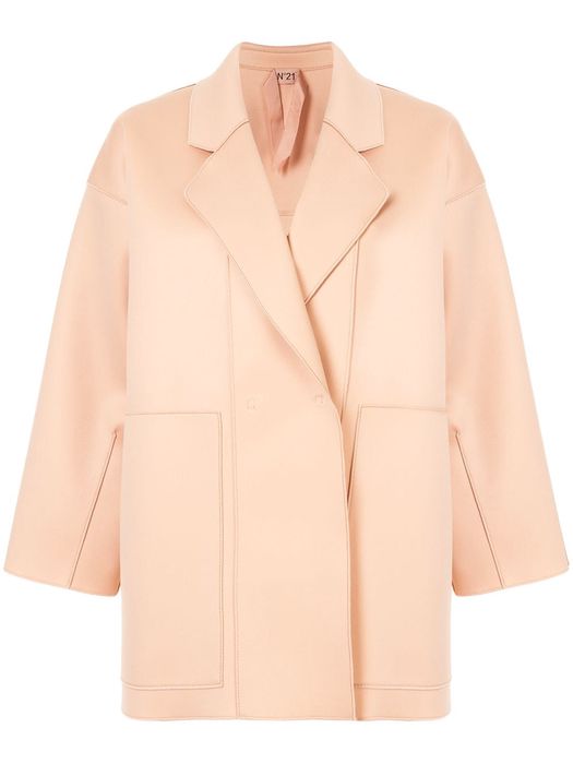 Nº21 panelled cocoon coat - Pink
