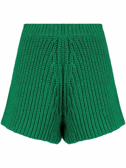 Alanui chunky-knit shorts - Green