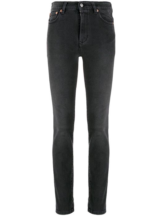MM6 Maison Margiela logo patch denim jeans - Black