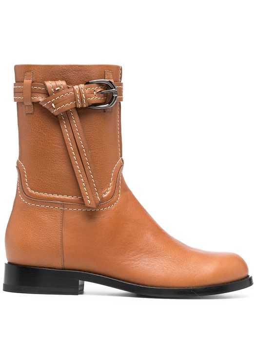 Ermanno Scervino knotted belt leather boots - Brown