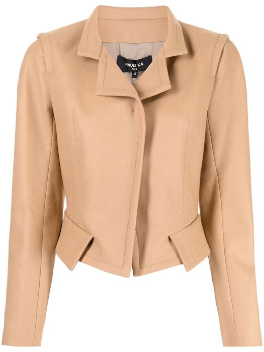 Paule Ka virgin wool fitted jacket - Brown
