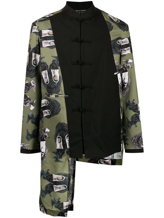 Comme Des Garçons Homme Plus panelled asymmetric jacket - Black