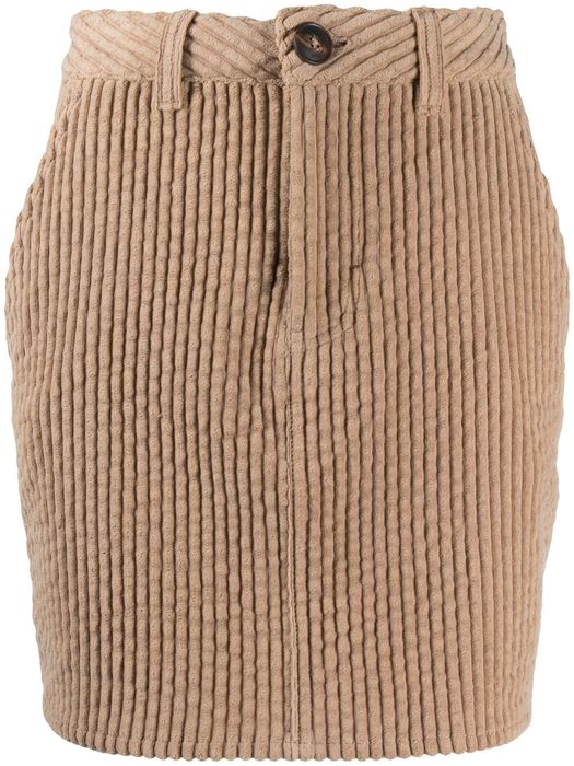 AMI Paris corduroy fitted mini skirt - Brown