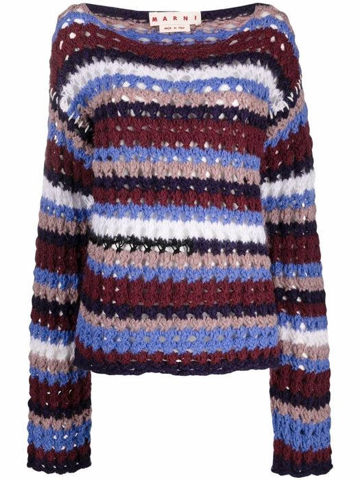Marni chunky knit boat-neck jumper - Red