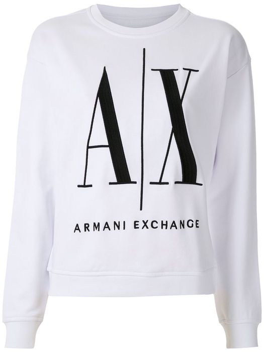 Armani Exchange logo-print sweatshirt - White