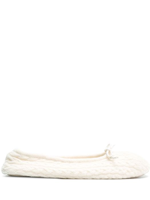 N.Peal cable knit slippers - Neutrals