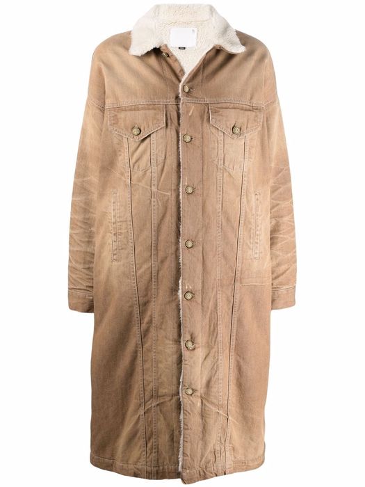 R13 oversized denim coat - Brown
