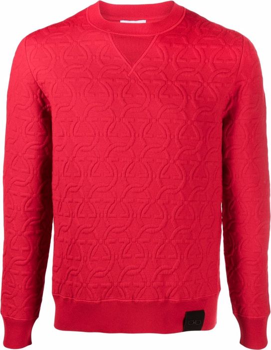 Salvatore Ferragamo embossed logo sweater - Red