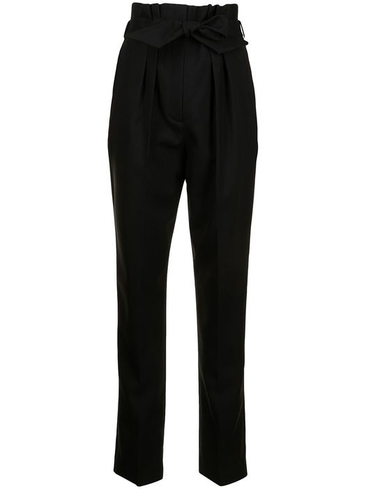Martin Grant paperbag-waist straight-leg trousers - Black