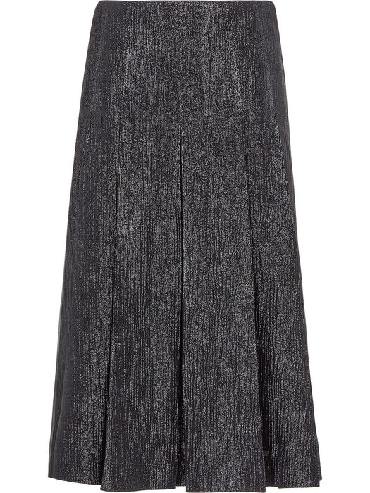 Fendi metallic pleated midi skirt - Black