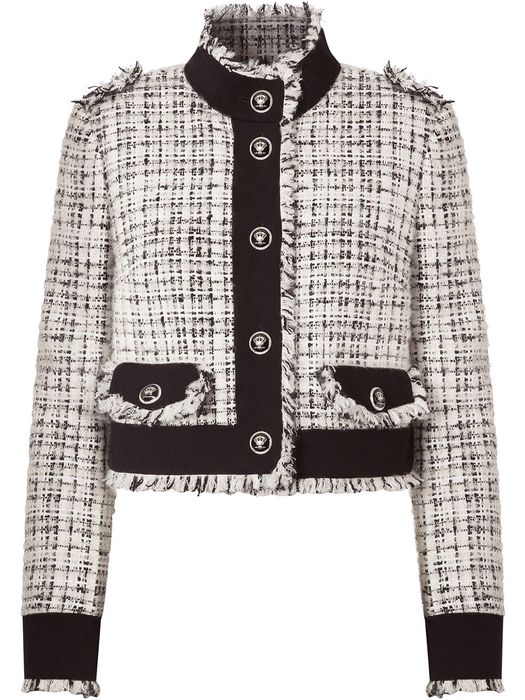 Dolce & Gabbana cropped tweed jacket - White