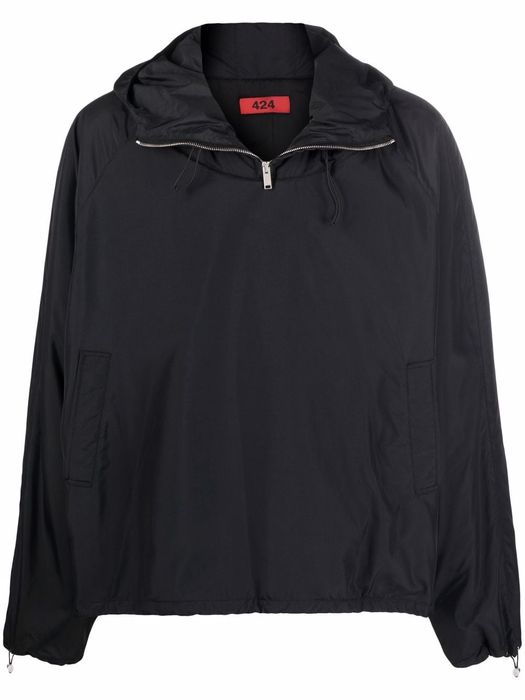 424 pullover hooded windbreaker jacket - Black