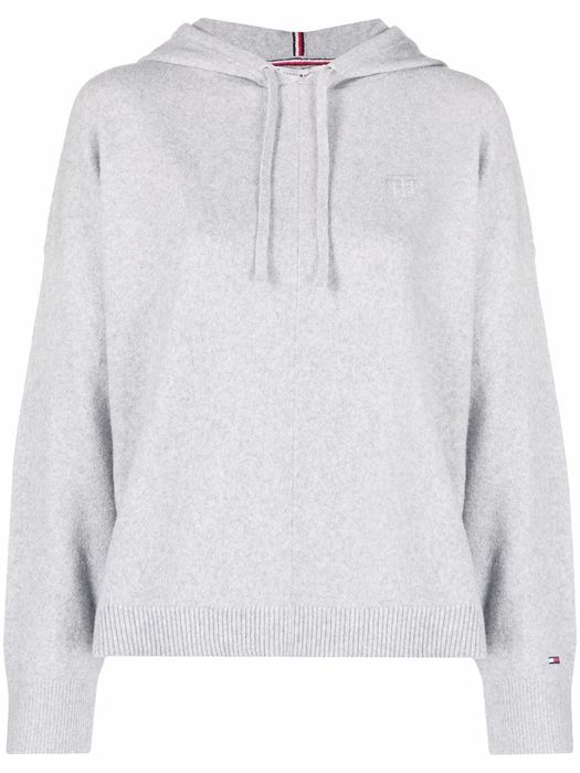 Tommy Hilfiger embroidered-logo pullover hoodie - Grey