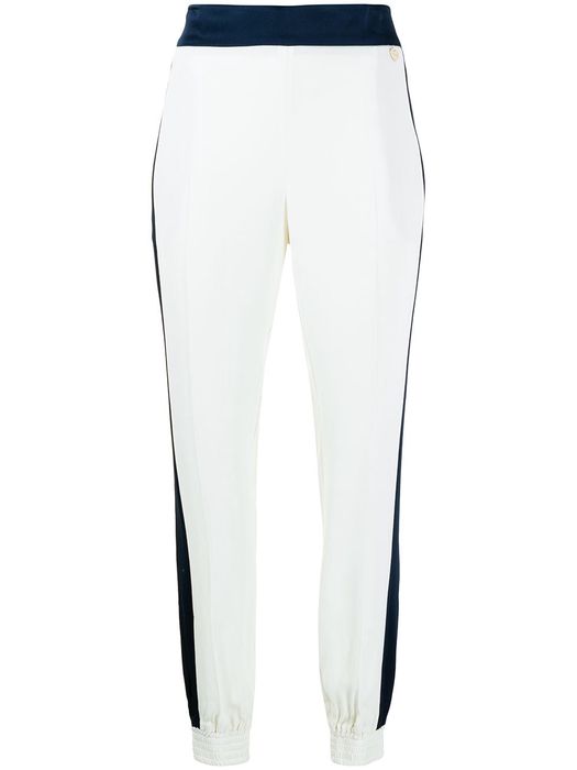 TWINSET pressed-crease slip-on trousers - White