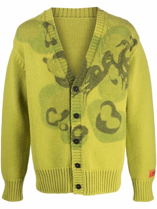 Heron Preston camouflage pattern knitted cardigan - Green